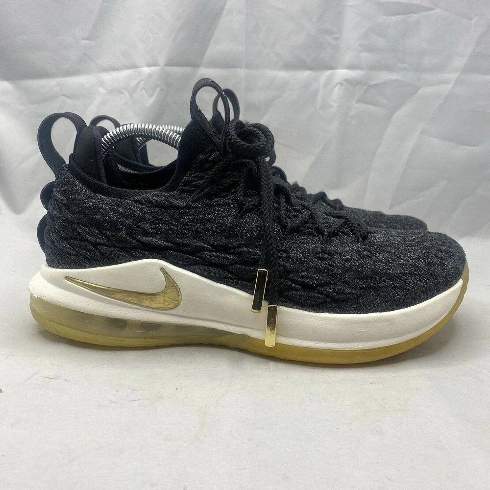 Nike Lebron XV Low Black/Metallic Gold Phantom Shoes AO1755-001 Men’s Size 8.5